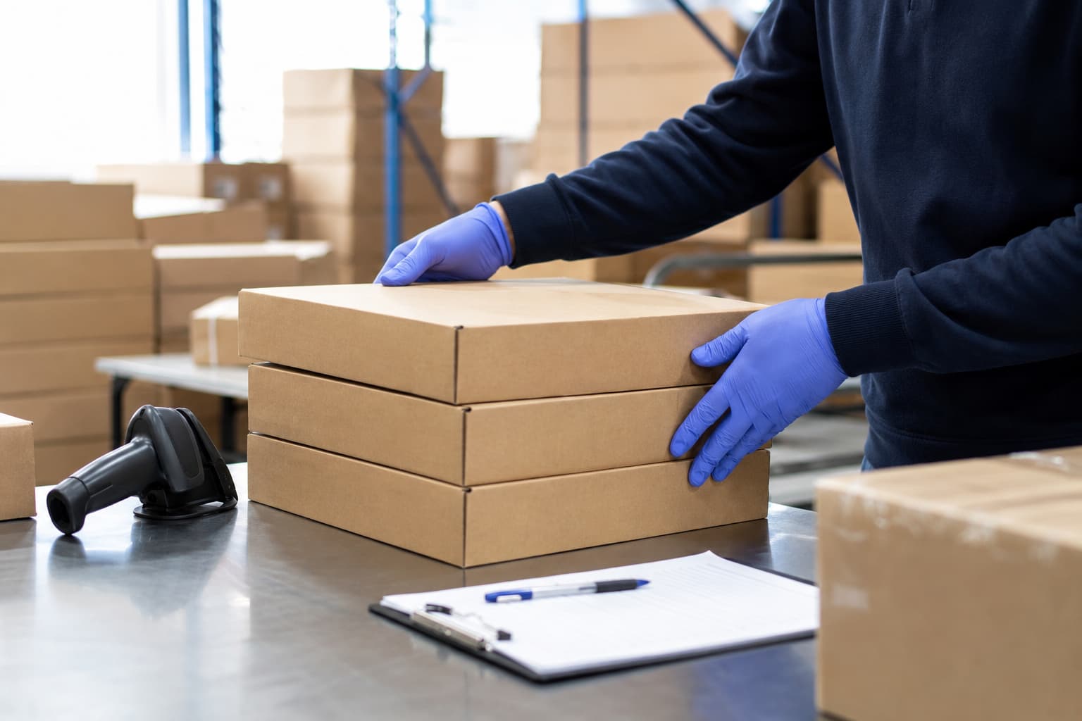 Vendor cartons arriving at SiteReady IT's secure receiving area